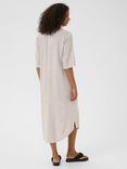 KAFFE Milia Stripe Kaftan Midi Dress, Grey/Multi