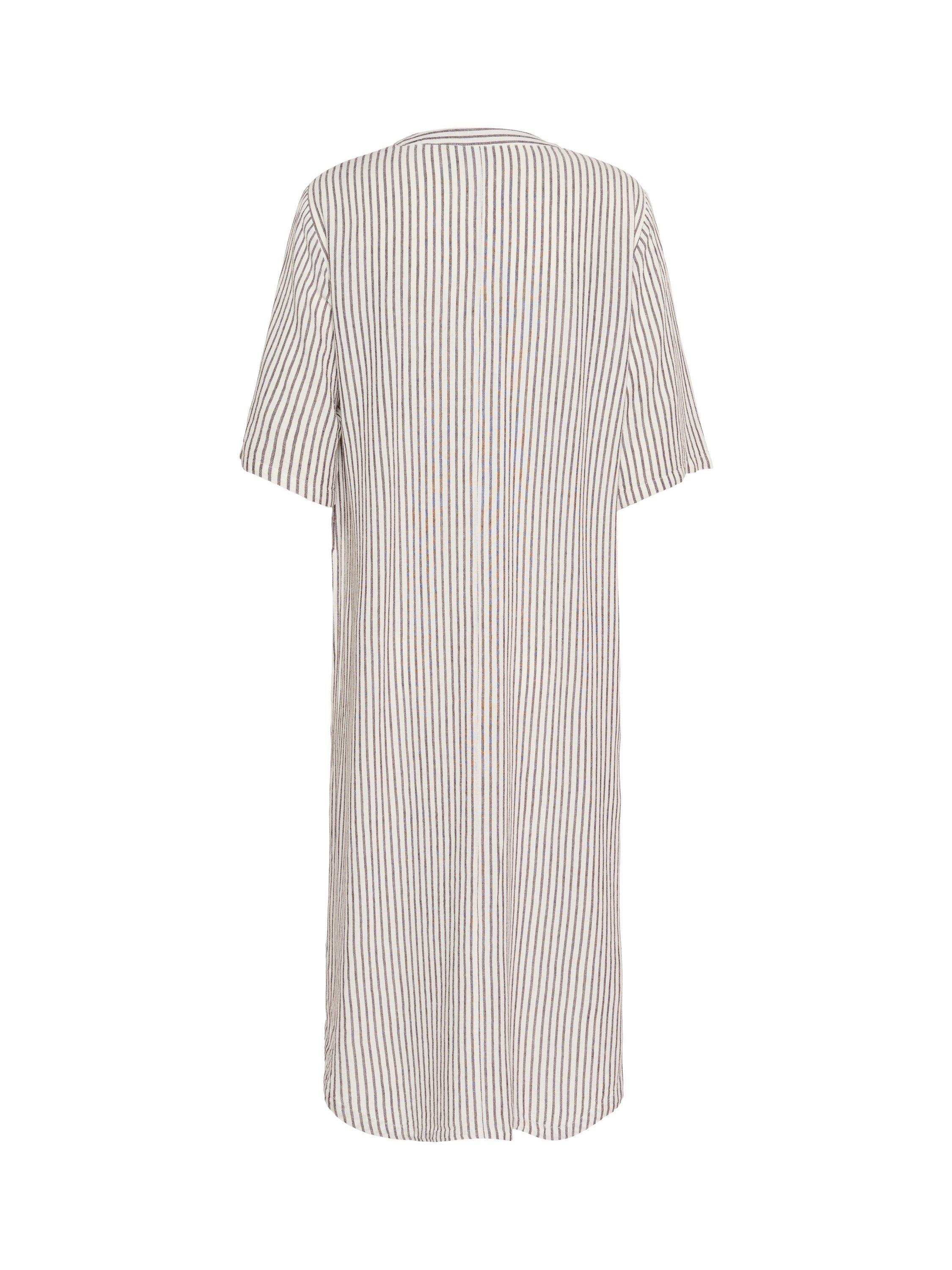Product image 4 of 4, which shows KAFFE Milia Stripe Kaftan Midi Dress, Grey/Multi, 8