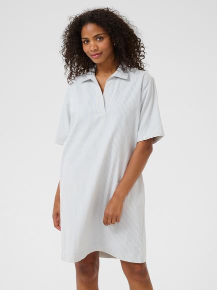 KAFFE Naya Stripe Collar Dress, Blue/Multi - view 2, Blue/Multi