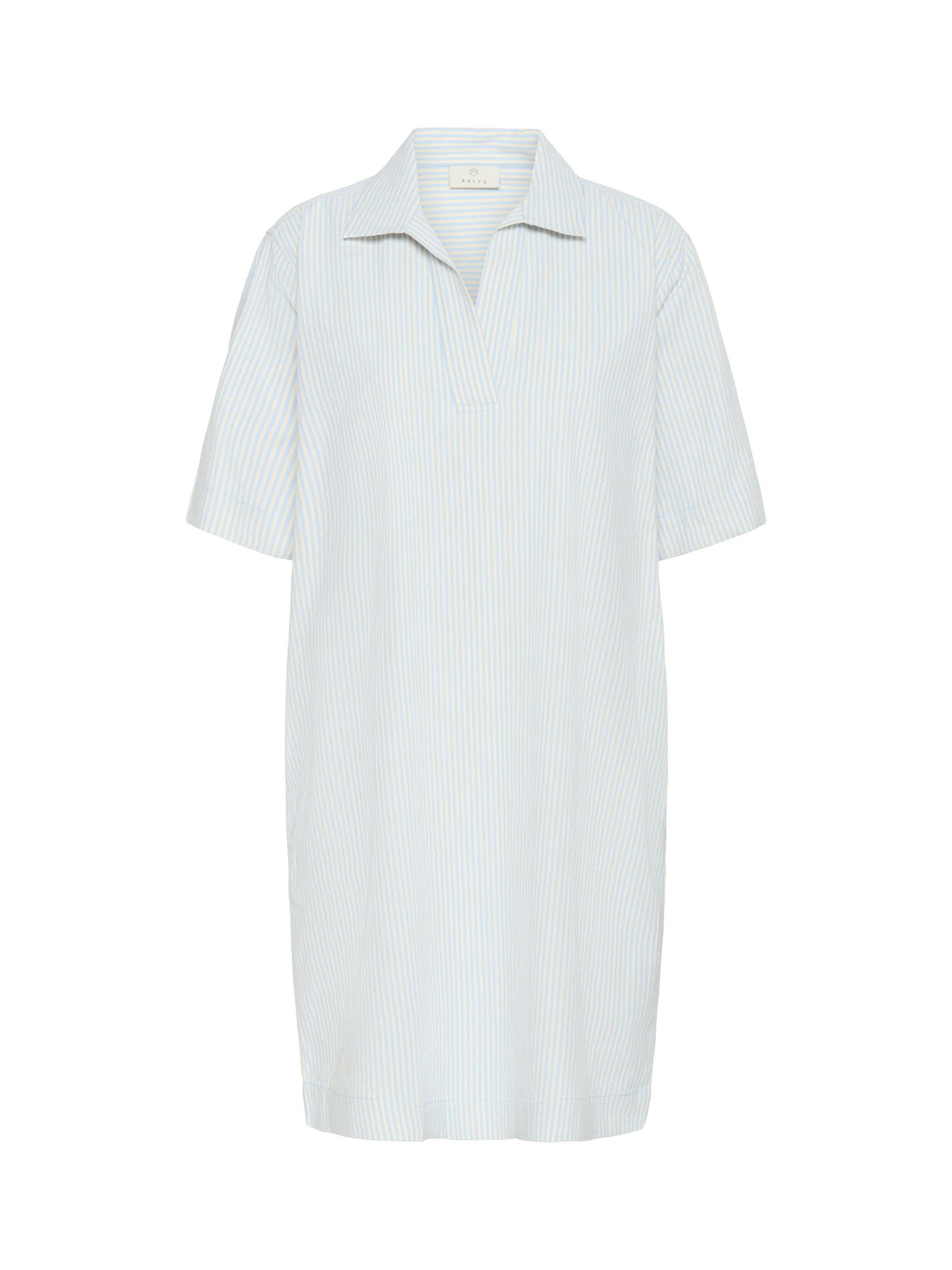 Product image 4 of 5, which shows KAFFE Naya Stripe Collar Dress, Blue/Multi, 8