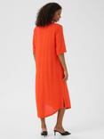 KAFFE Milia V-Neck Kaftan Dress, Mid Red