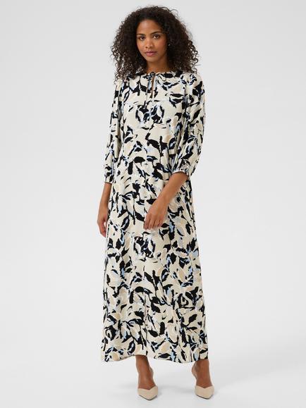 KAFFE Pedra Blurry Leaf A-Line Maxi Dress, Multi, Multi