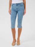 KAFFE Vicky Slim Fit Capri Jeans, Light Blue