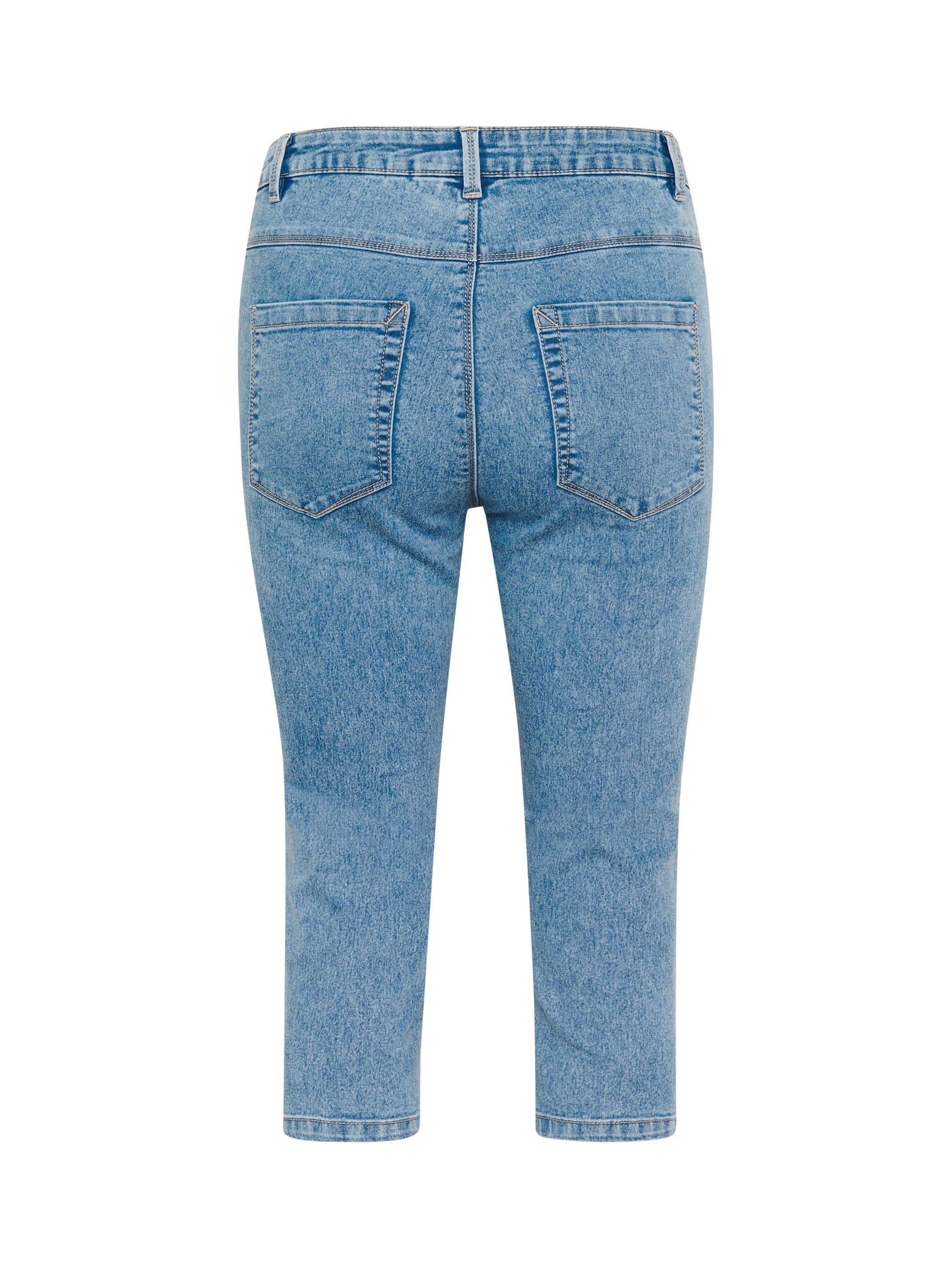 Product image 5 of 5, which shows KAFFE Vicky Slim Fit Capri Jeans, Light Blue, 8