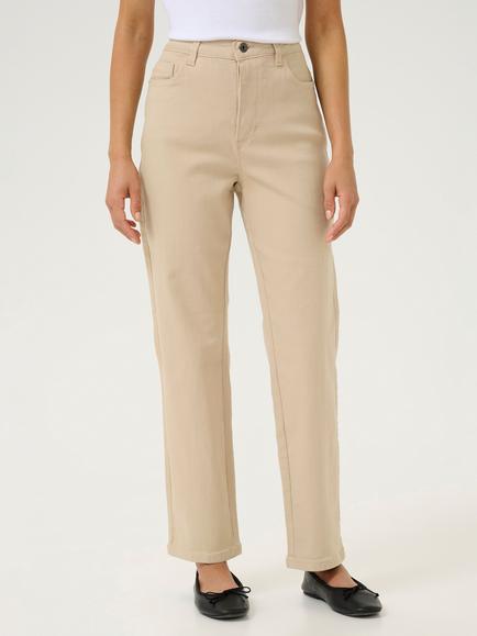KAFFE Zelina High Waist Straight Jeans, Beige, Beige