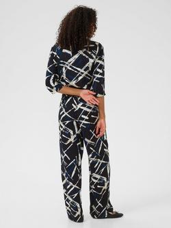 KAFFE Rutie Abstract Straight Leg Jumpsuit, Black/Multi - view 2, Black/Multi
