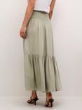 KAFFE Smock Tiered Maxi Skirt, Mid Green
