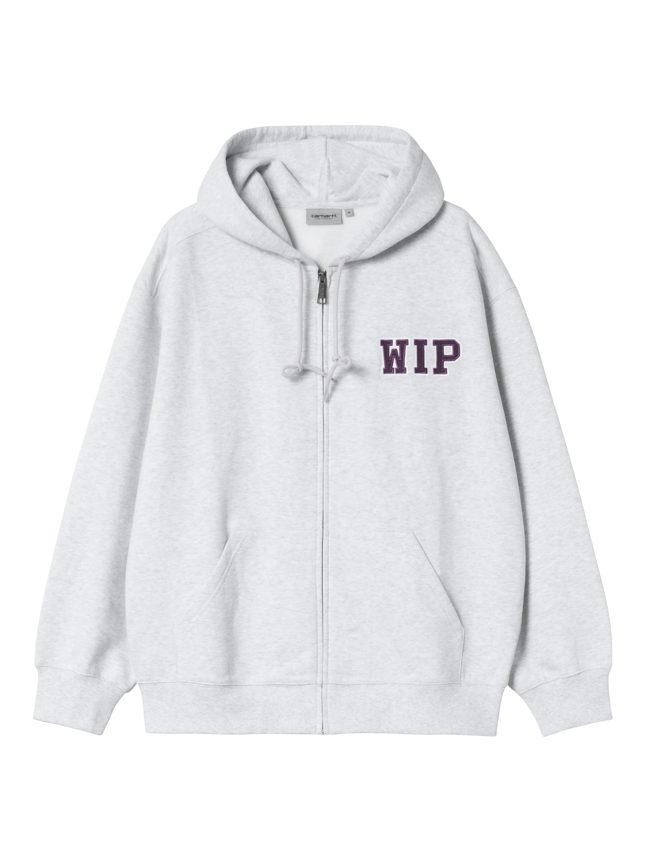 Product image 1 of 2, which shows Carhartt WIP Zip Front Cotton Blend Hoodie, Ash Heather, L