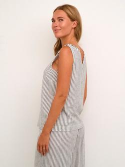 KAFFE Milia Stripe Top, White/Multi - view 2, White/Multi