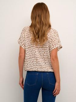 KAFFE Lokia Abstract Squares Blouse - view 2, Beige