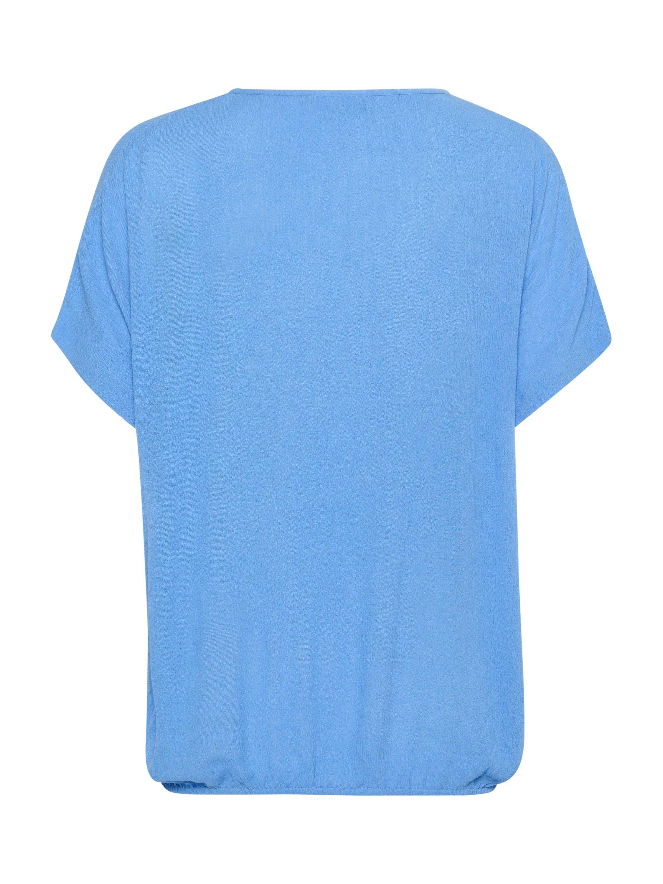 Product image 6 of 6, which shows KAFFE Amber Short Sleeve Blouse, Mid Blue, 8