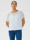 KAFFE Amber Semi Sheer Blouse, White