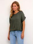 KAFFE Amber Short Sleeve Blouse, Mid Green