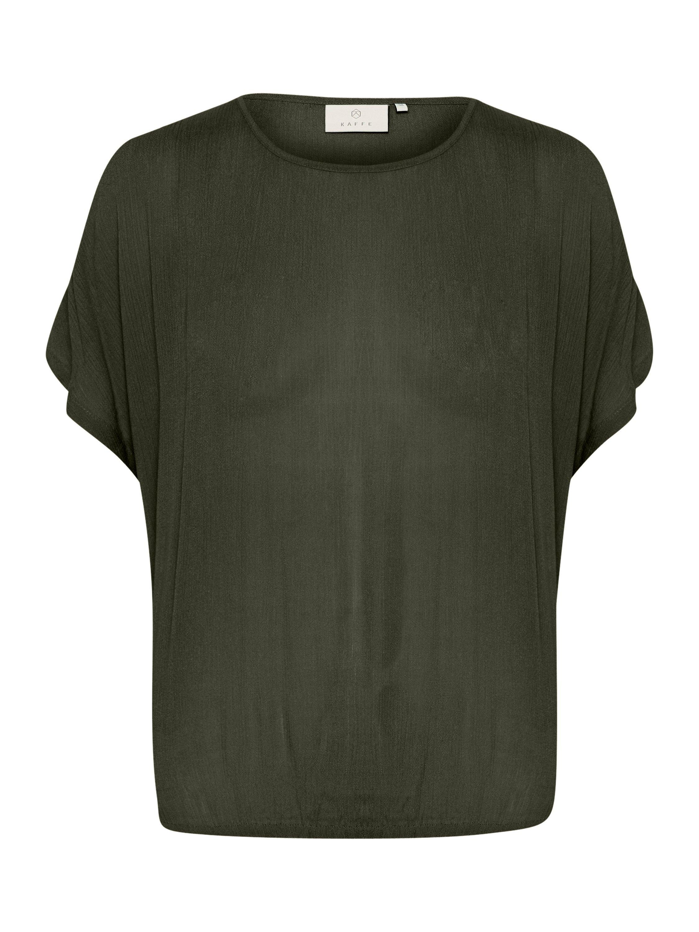 Product image 5 of 6, which shows KAFFE Amber Short Sleeve Blouse, Mid Green, 8