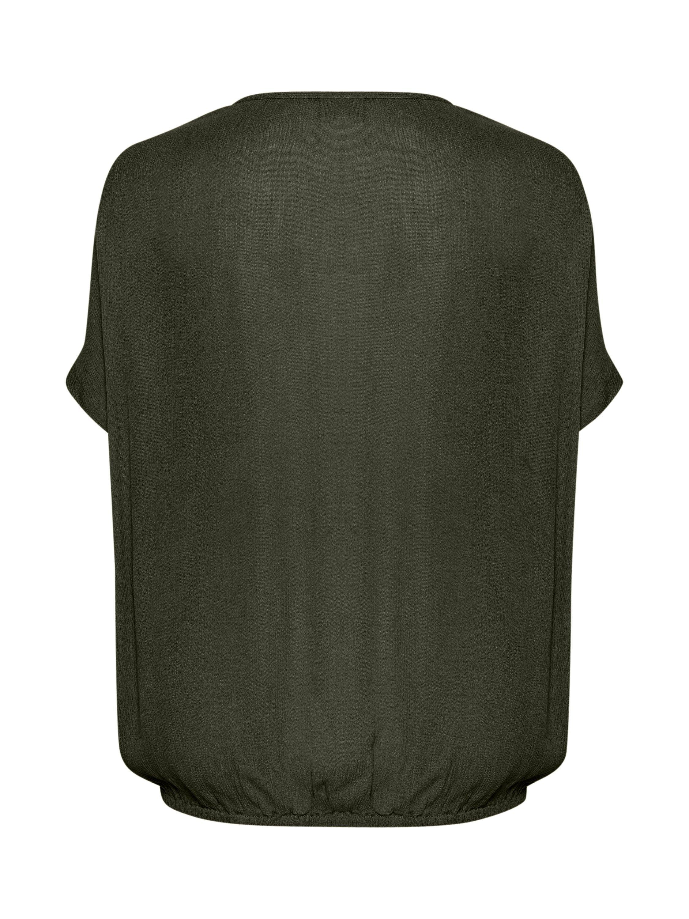 Product image 6 of 6, which shows KAFFE Amber Short Sleeve Blouse, Mid Green, 8