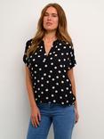 KAFFE Ano Polka Dot Short Sleeve Blouse, Multi