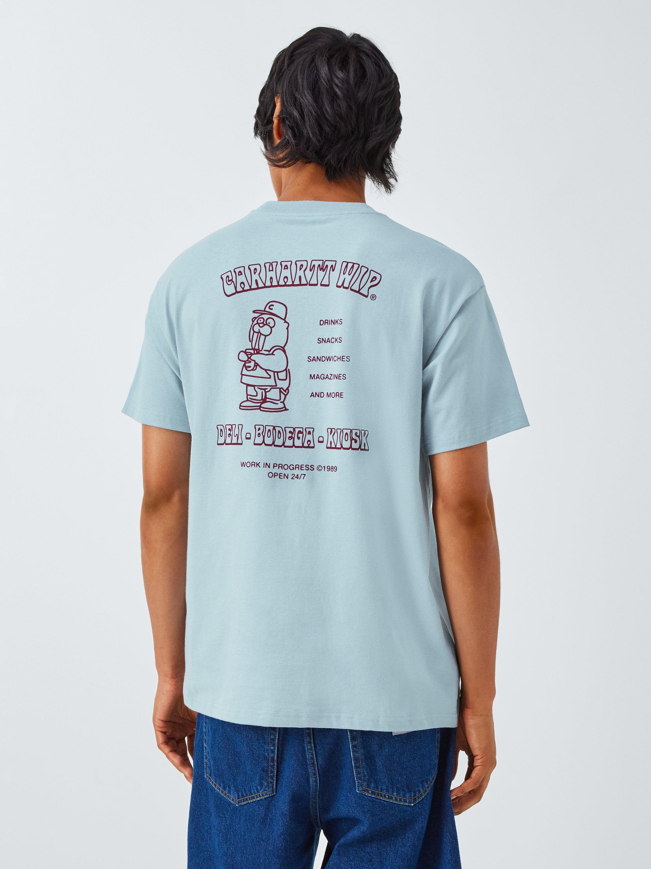 Carhartt WIP Sandwich Logo Cotton T-Shirt, Blue Fog