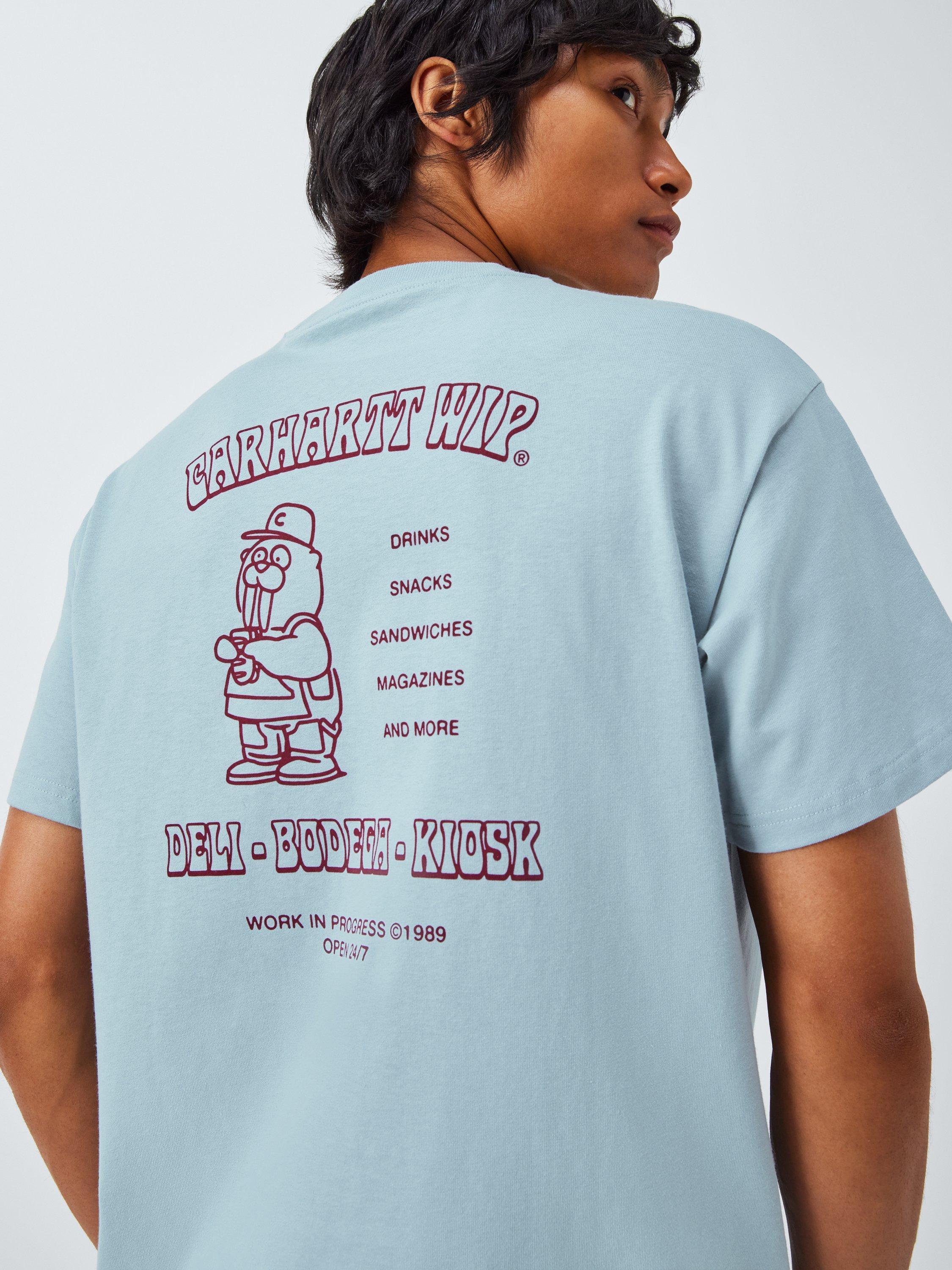 Carhartt WIP Sandwich Logo Cotton T-Shirt, Blue Fog