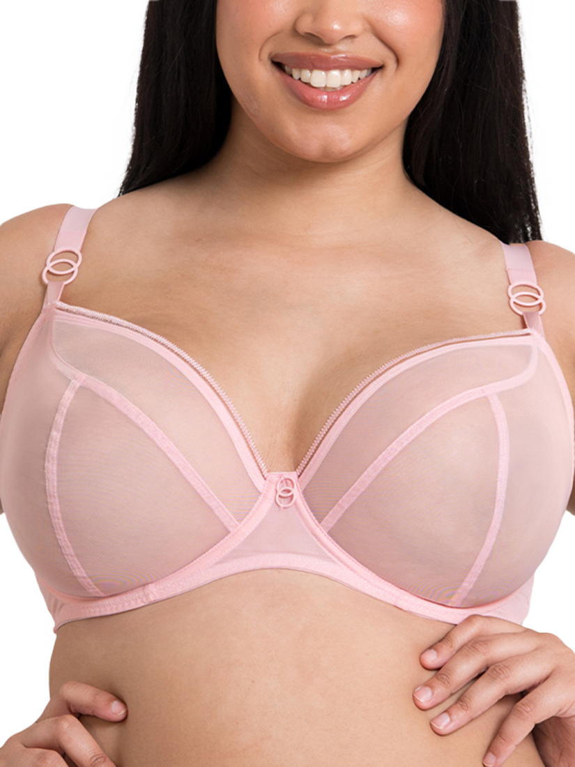 Product image 1 of 8, which shows Curvy Kate Lifestyle Sheer Plunge Bra, Blush Pink, 30D