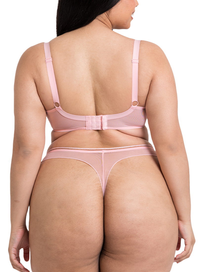 Product image 5 of 8, which shows Curvy Kate Lifestyle Sheer Plunge Bra, Blush Pink, 30D