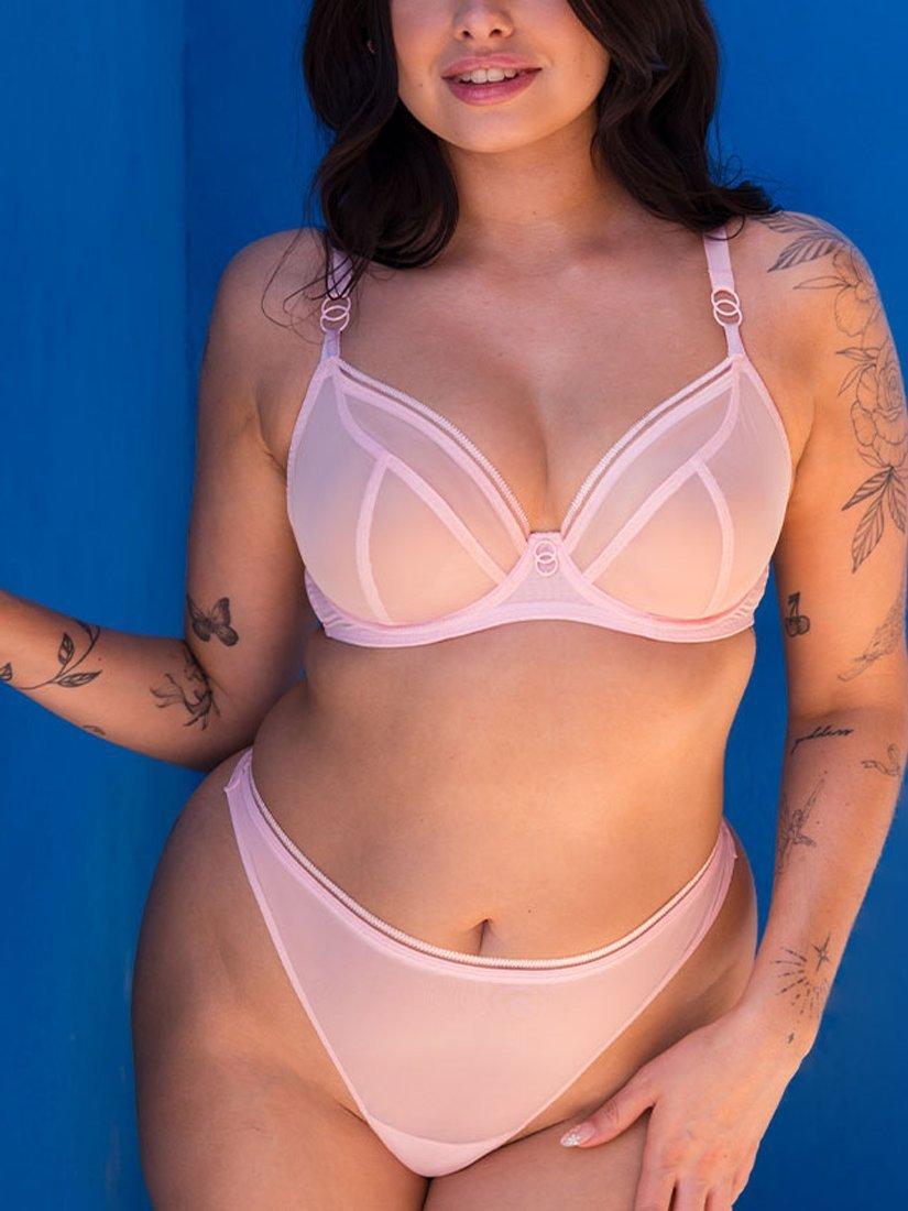 Product image 6 of 8, which shows Curvy Kate Lifestyle Sheer Plunge Bra, Blush Pink, 30D