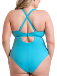 Curvy Kate Ibiza Reversible Non-Wired Swimsuit, Blue/Multi