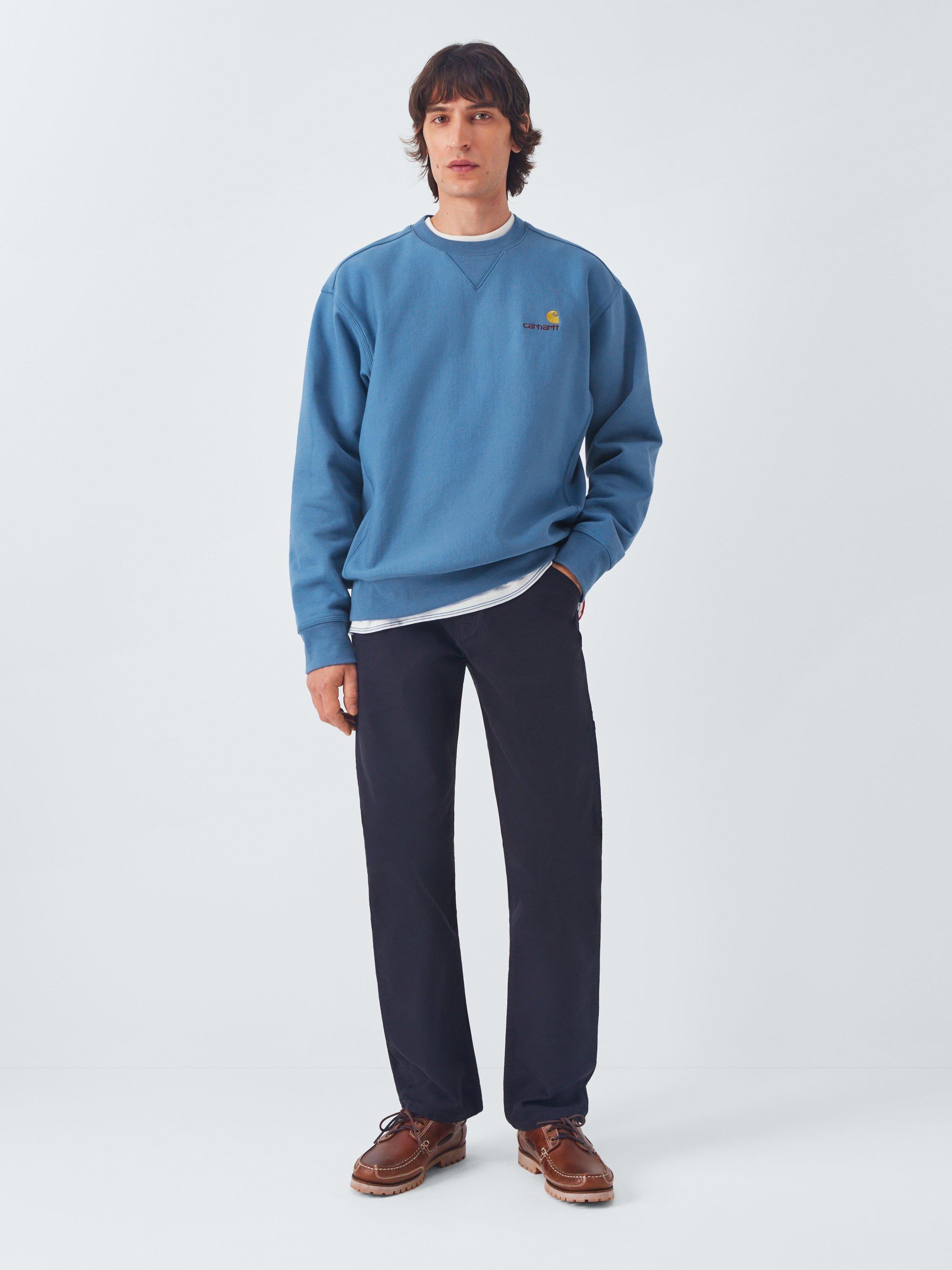 Product image 2 of 3, which shows Carhartt WIP Cotton Blend USA Script Logo Sweatshirt, Sorrent, S