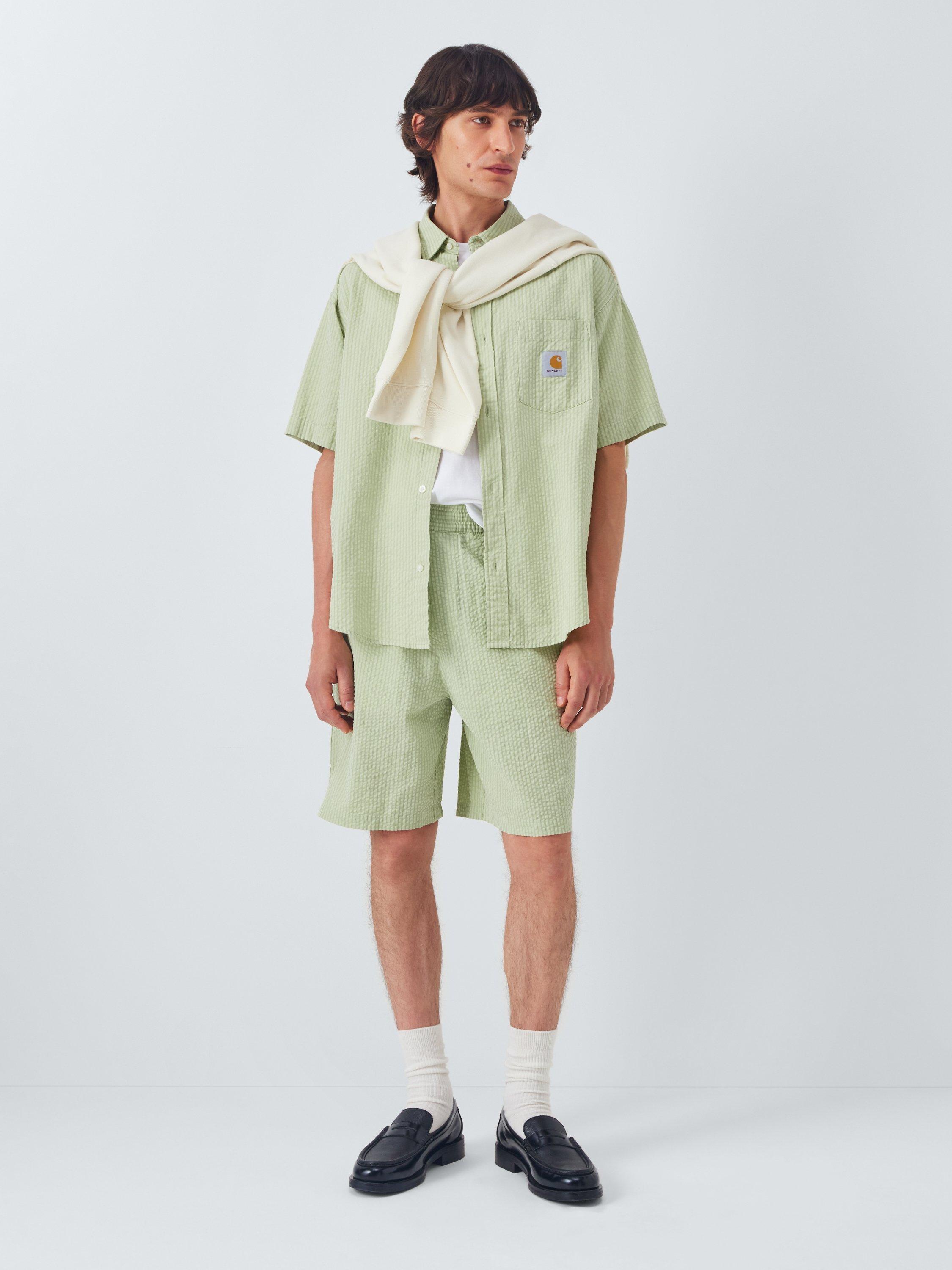 Product image 2 of 2, which shows Carhartt WIP Toland Cotton Regular Fit Short Sleeve Shirt, Toland Stripe, S
