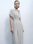 Mango Adela Polka Dot Midi Dress, Natural White
