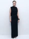 Mango Enya Sleeveless Shift Maxi Dress, Black