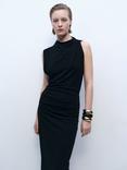 Mango Enya Sleeveless Shift Maxi Dress, Black