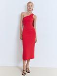 Mango Irea Asymmetric Midi Dress, Red, Red