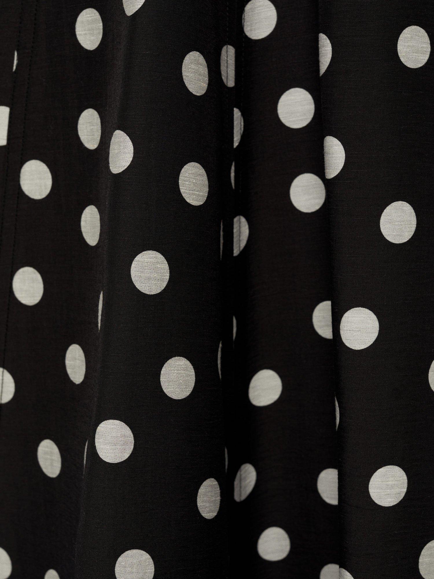 Product image 5 of 9, which shows Mango Mallorca Polka Dot Off Shoulder Dress, Black, 10
