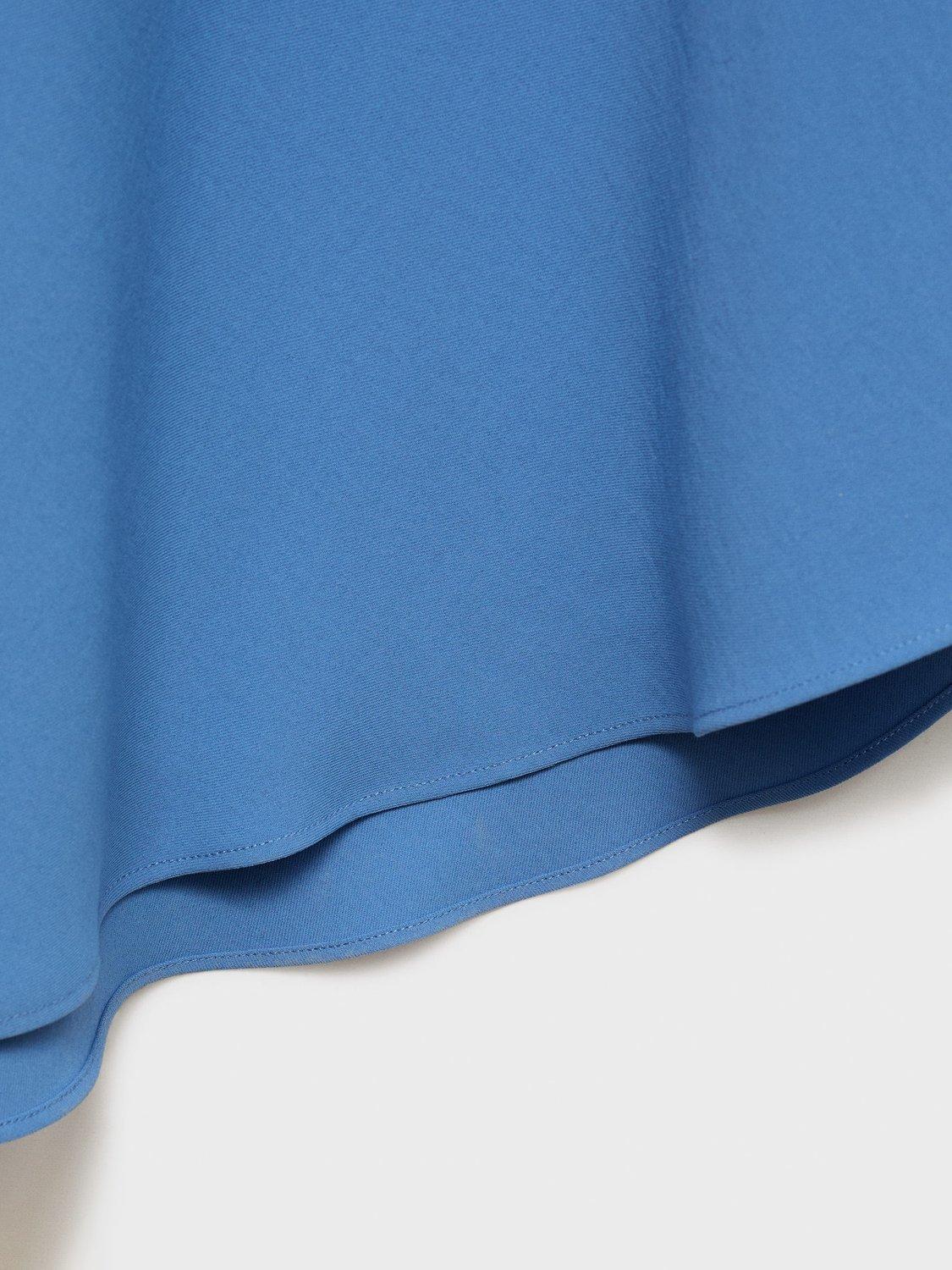 Product image 5 of 9, which shows Mango Marina Asymmetric Drape Dress, Medium Blue, 10