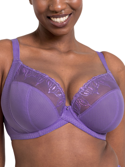 Curvy Kate Flare Plunge Bra, Emerald Sparkle, Amethyst