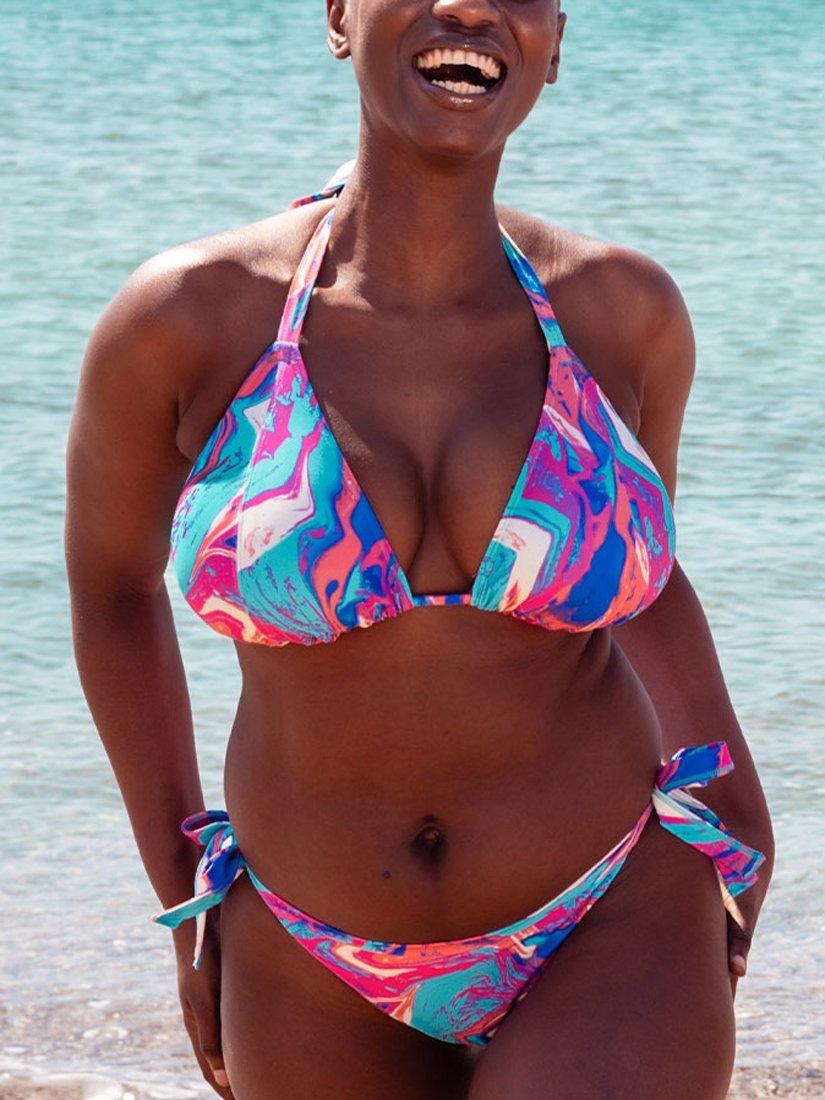 Product image 5 of 7, which shows Curvy Kate Ibiza Triangle Bikini Top, Multi, 30DD/E
