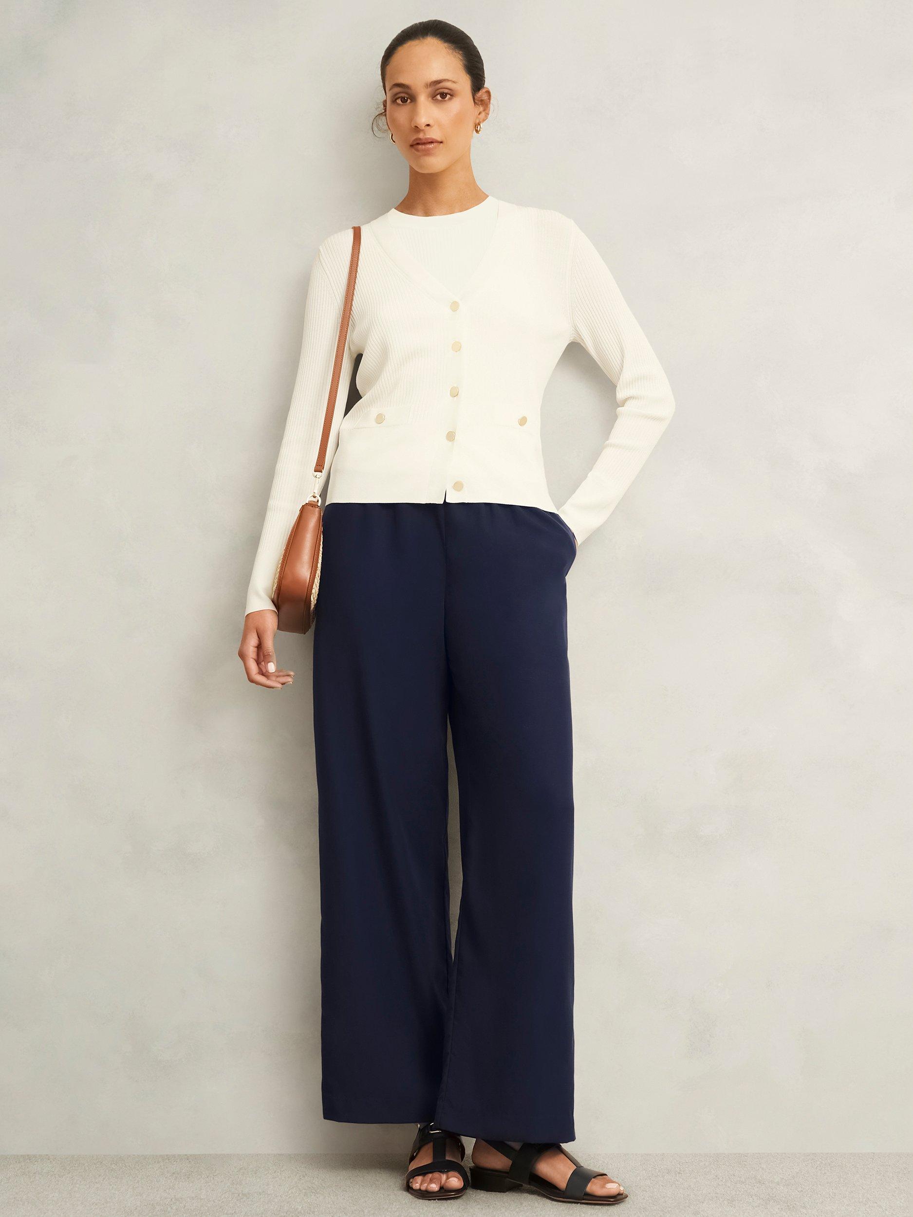 Product image 5 of 6, which shows Hobbs Aubrey Rib Knit Top, Hobbs Ivory, L