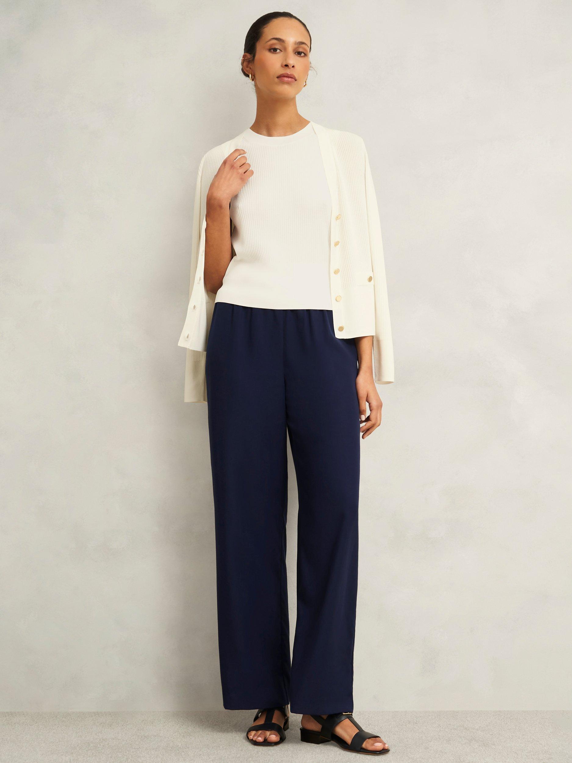 Product image 6 of 6, which shows Hobbs Aubrey Rib Knit Top, Hobbs Ivory, L