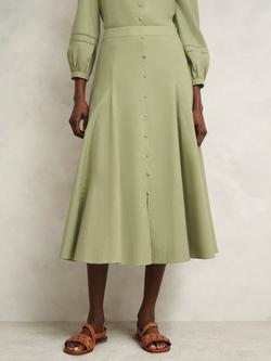 Hobbs Emberlynn Linen Rich Skirt, Pale Sage, Pale Sage