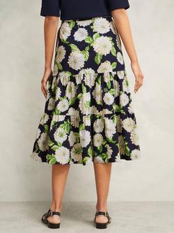 Hobbs Dorothea Floral Skirt, Navy/Multi - view 2, Navy/Multi
