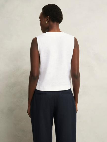 Hobbs Kaylee Pure Linen Top, White - view 2, White
