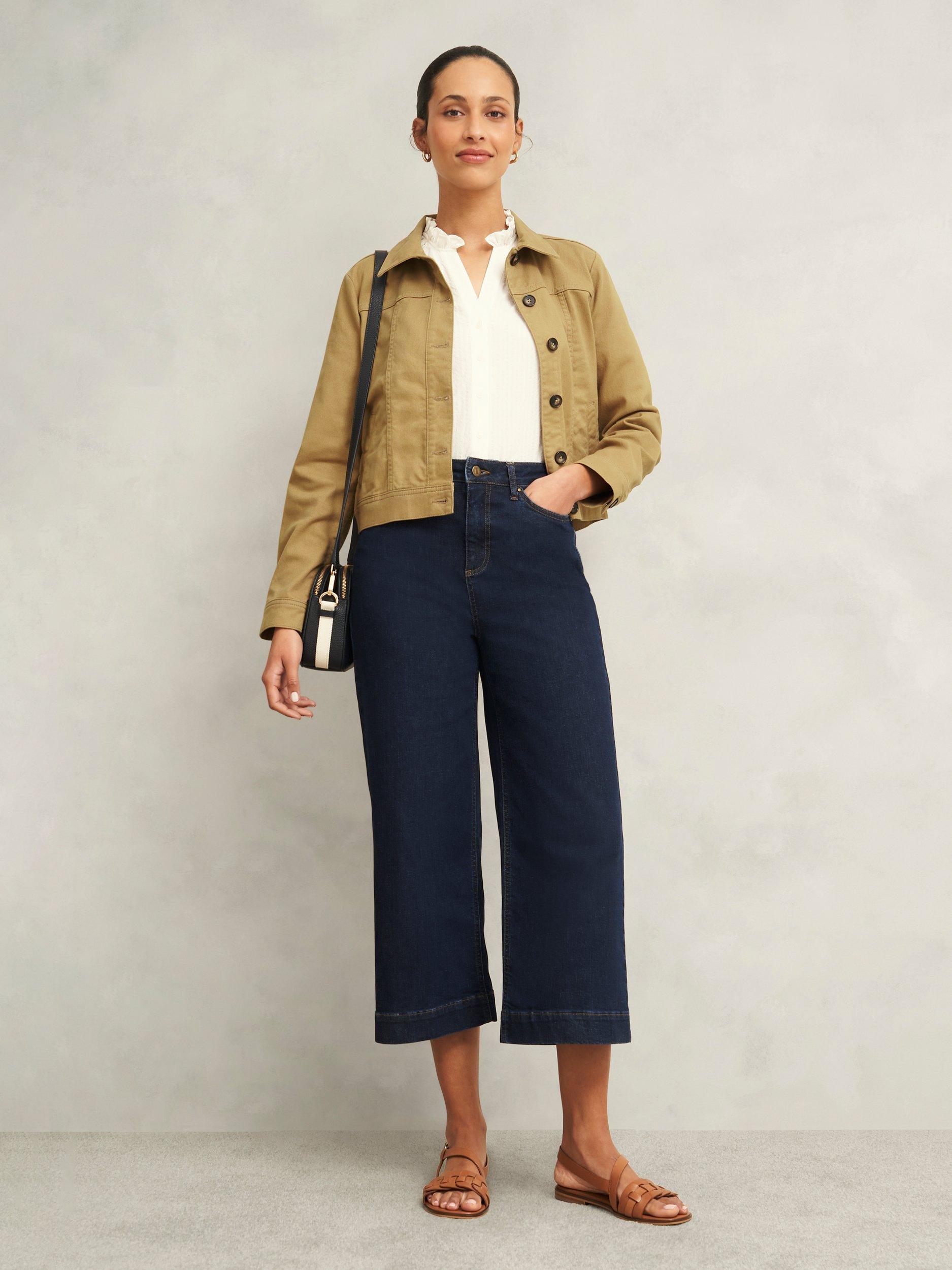 Product image 6 of 7, which shows Hobbs Selborne Boxy Denim Jacket, Fawn Beige, 10