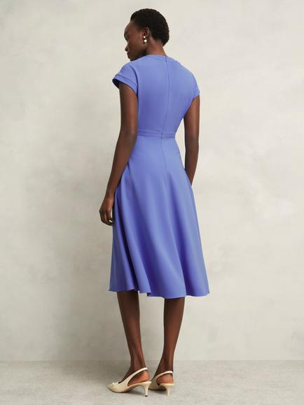 Hobbs Hallie Crepe Dress, Hydrangea Blue - view 2, Hydrangea Blue