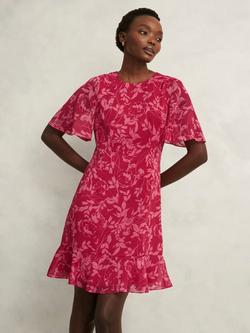 Hobbs Iona Floral Mini Dress, Pink/Multi, Pink/Multi
