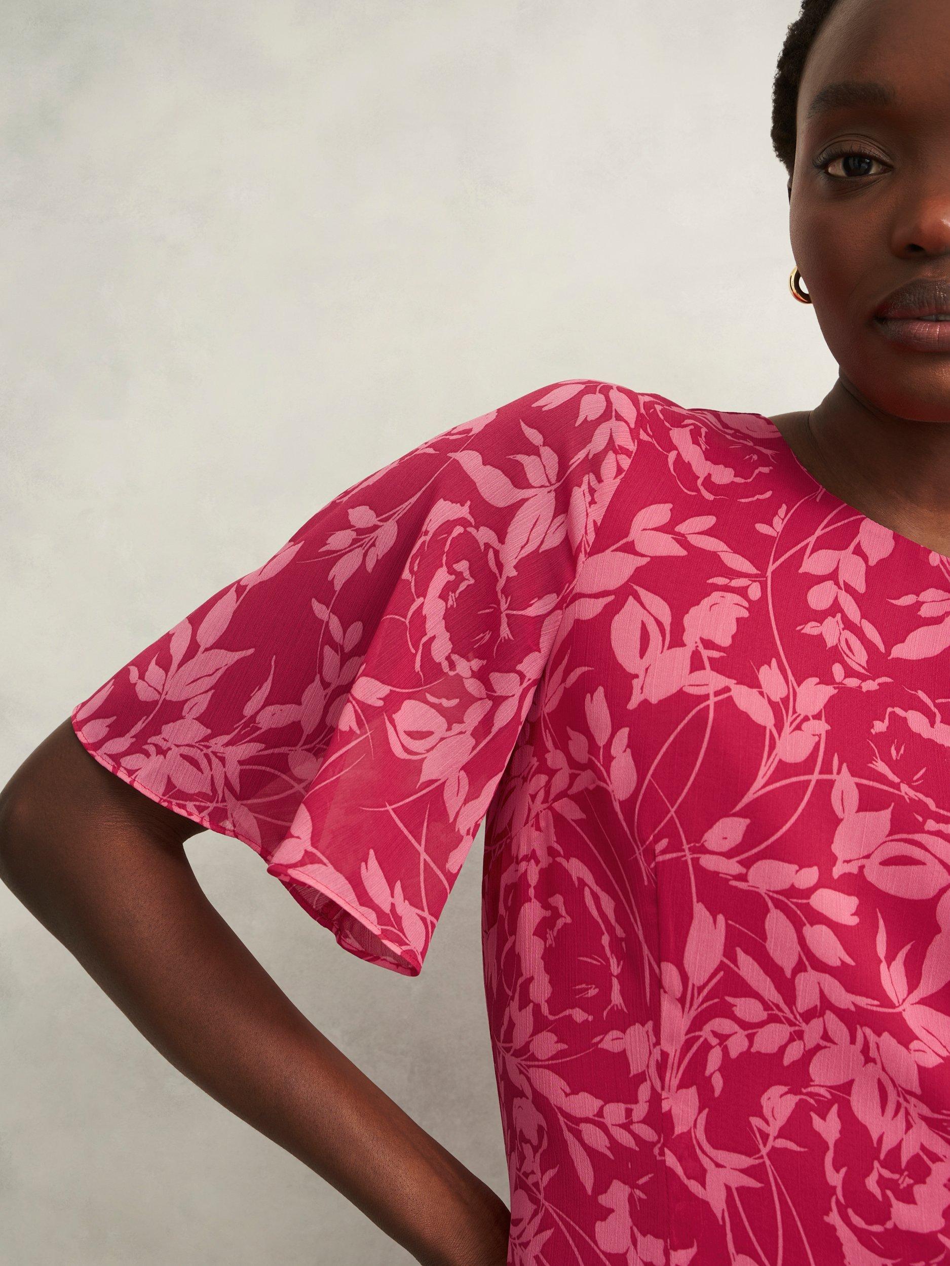 Product image 3 of 7, which shows Hobbs Iona Floral Mini Dress, Pink/Multi, 8