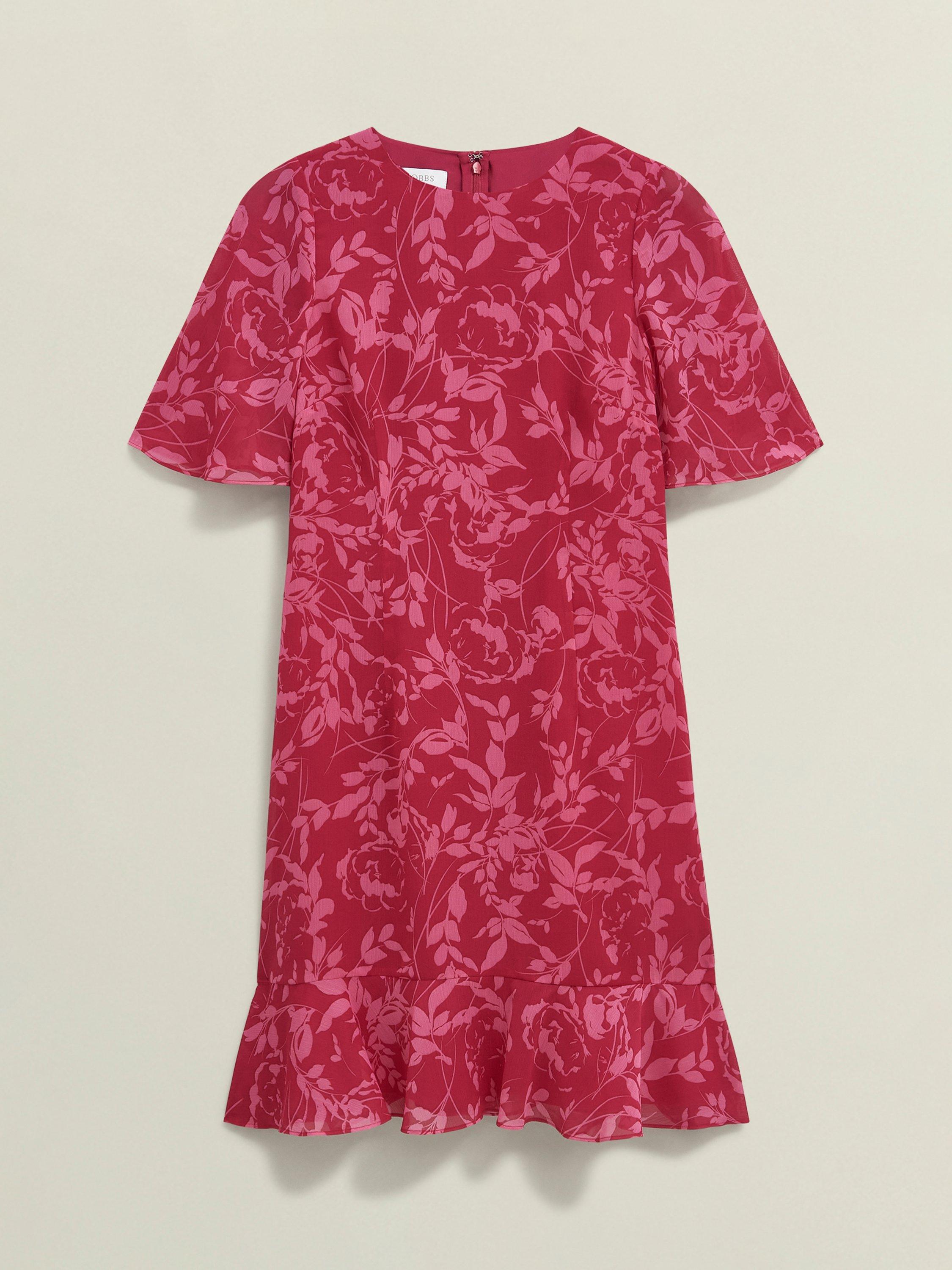 Product image 4 of 7, which shows Hobbs Iona Floral Mini Dress, Pink/Multi, 8