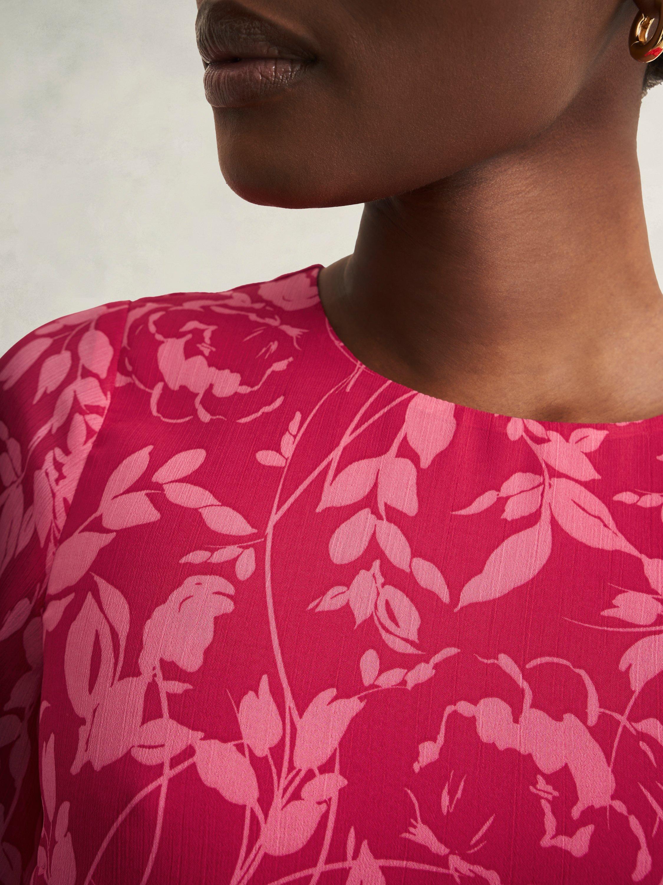 Product image 6 of 7, which shows Hobbs Iona Floral Mini Dress, Pink/Multi, 8