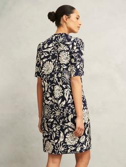 Hobbs Lucille Floral Dress, Navy/Cream - view 2, Navy/Cream