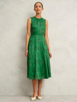 Hobbs Rachel Floral Sequin Dress, Cilantro Green, Cilantro Green