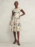 Hobbs Tia Floral Embroidered Dress, Cream/Multi